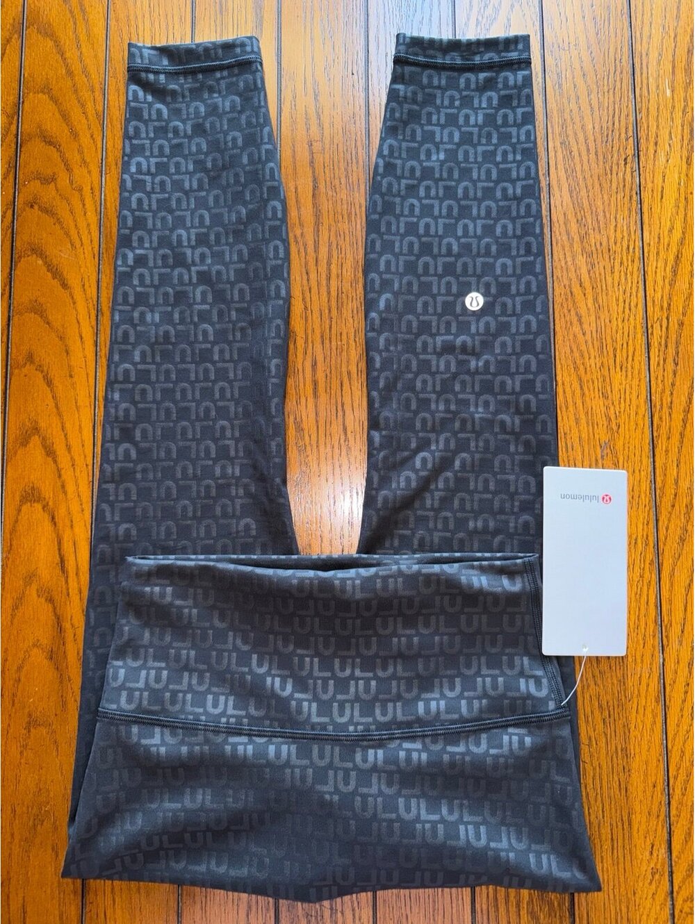 Lululemon Wunder Train No Line High Rise 25” Lulu Stack Emboss Black Size 6 NWT